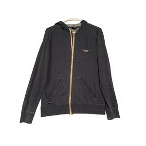 Oakley Blue Long Sleeve Regular Fit Zip-Up Hoodie Mens Small